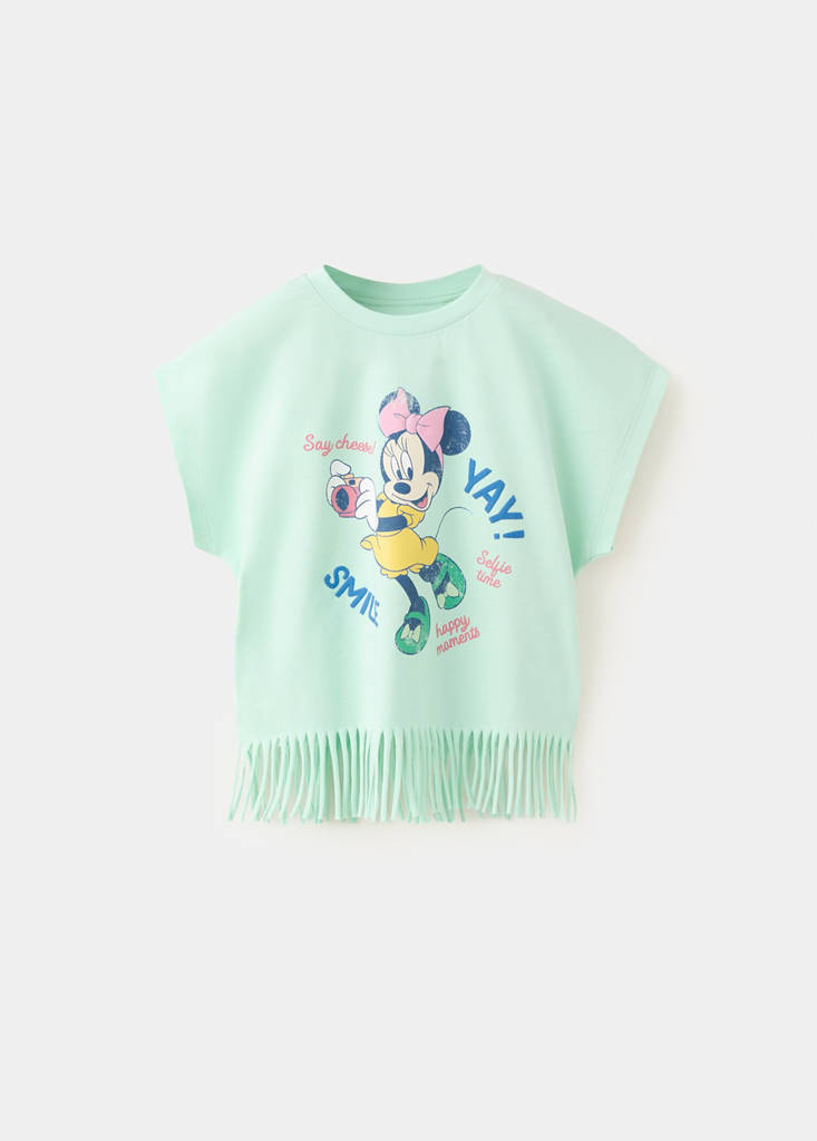 Minnie Mouse fringed T-shirt — Pastel Green