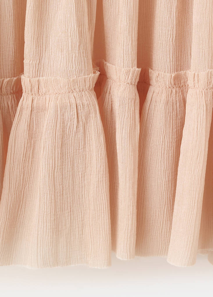 Ruffled embroidered blouse — Pink