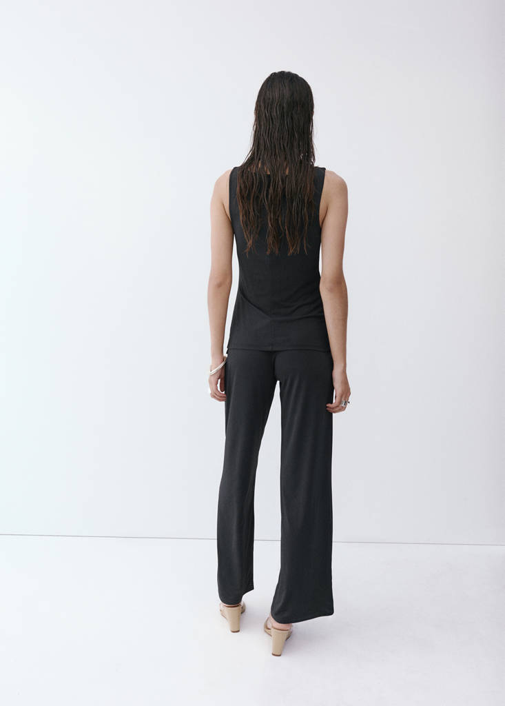 Jumpsuit with resin appliqué — Black