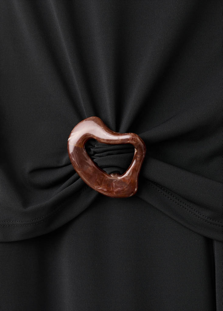 Jumpsuit with resin appliqué — Black