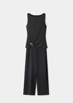 Jumpsuit with resin appliqué — Black 5