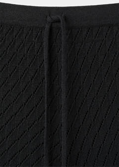 Straight-fit openwork knitted trousers — Black 7