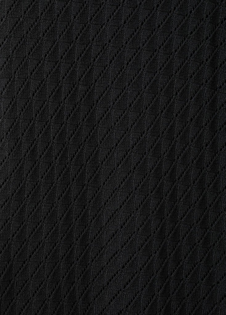 Straight-fit openwork knitted trousers — Black