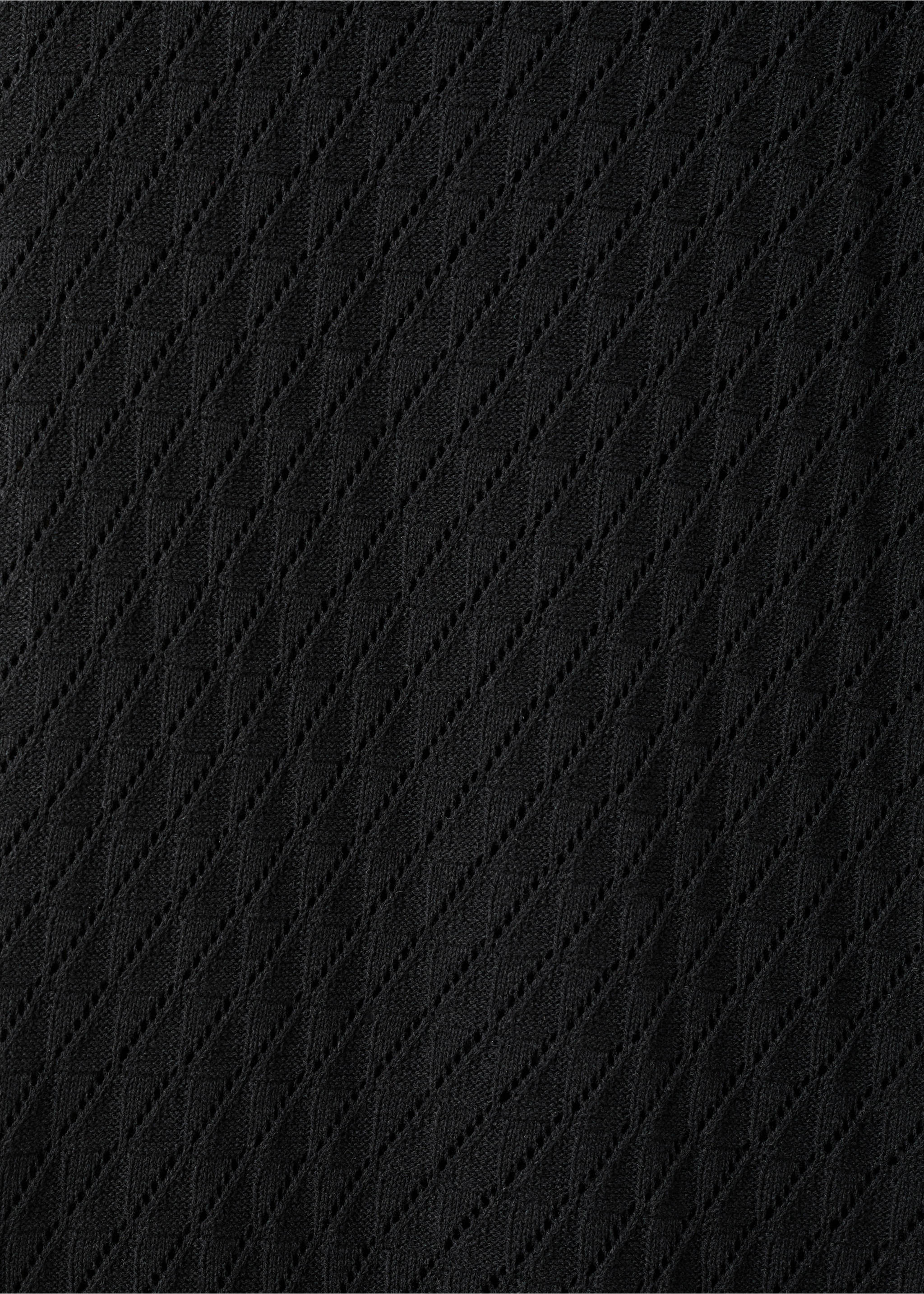 Straight-fit openwork knitted trousers - Details of the article 0, Black. Ref: 37031391-00.
