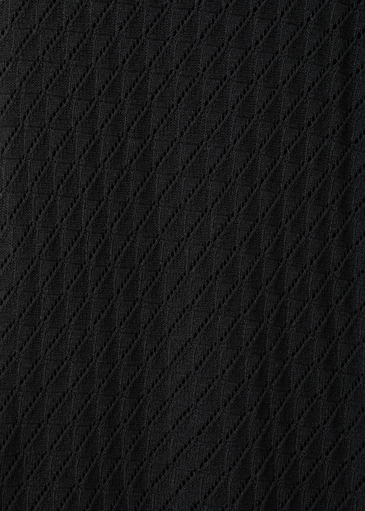 Straight-fit openwork knitted trousers — Black
