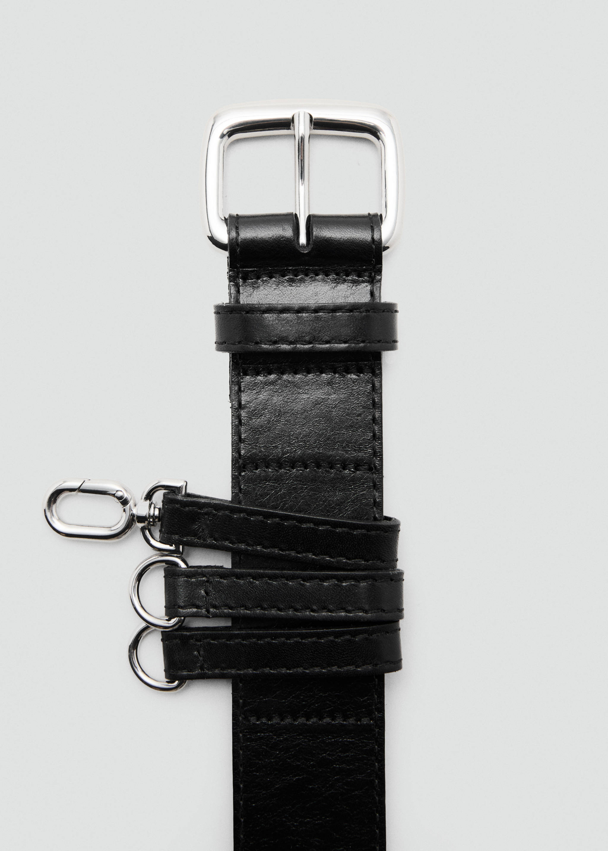 Leather belt with belt loops - Medium plane