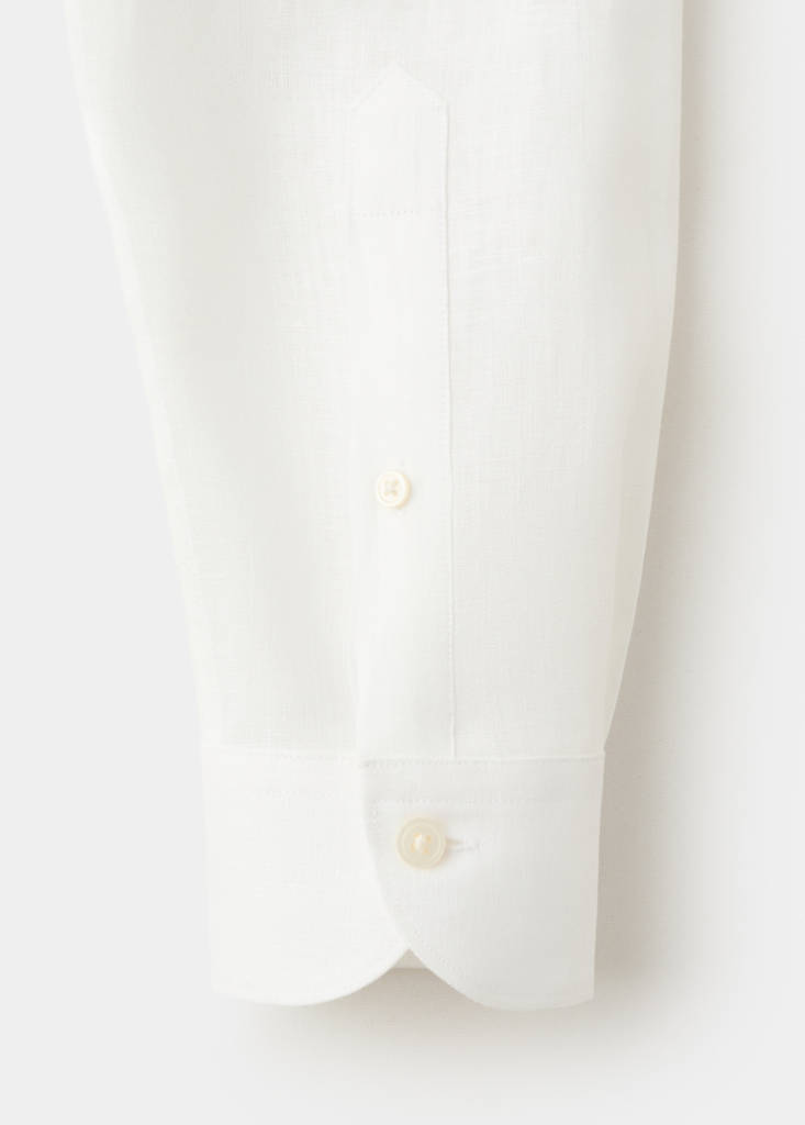 Regular-fit 100% linen shirt — White