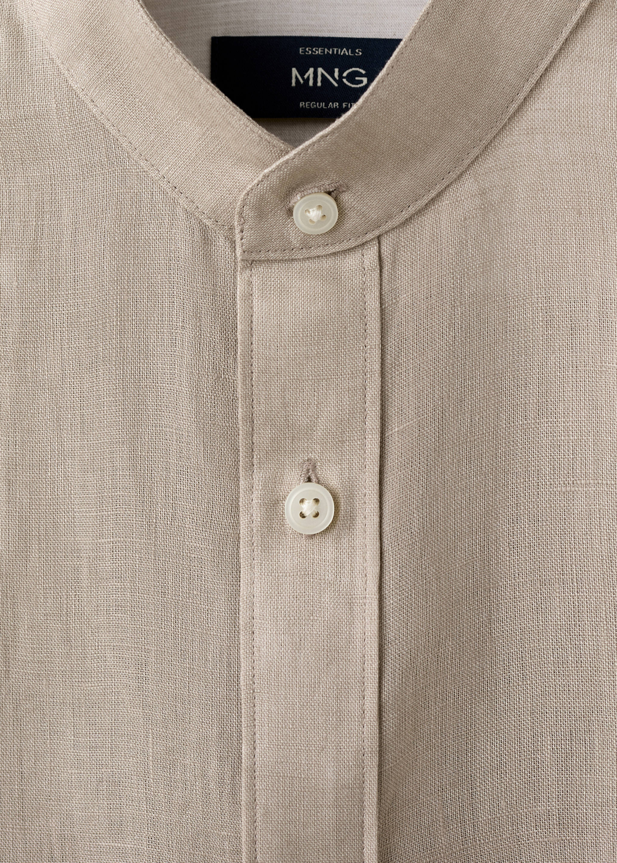 100% linen Mao collar shirt - Details of the article 8