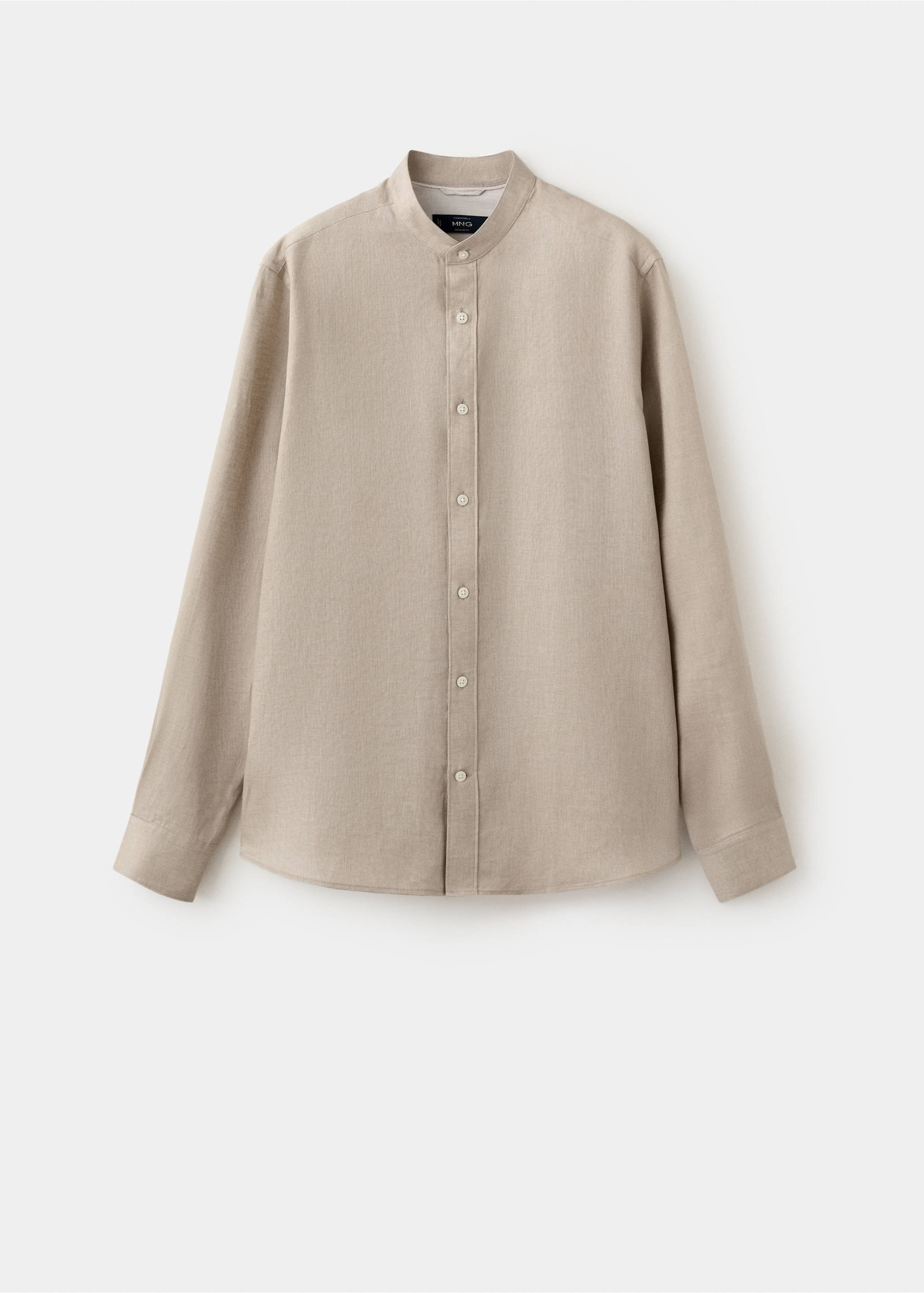 Chemise 100 % lin col mao - Article sans modèle, Sable. Ref: 37031400-00.