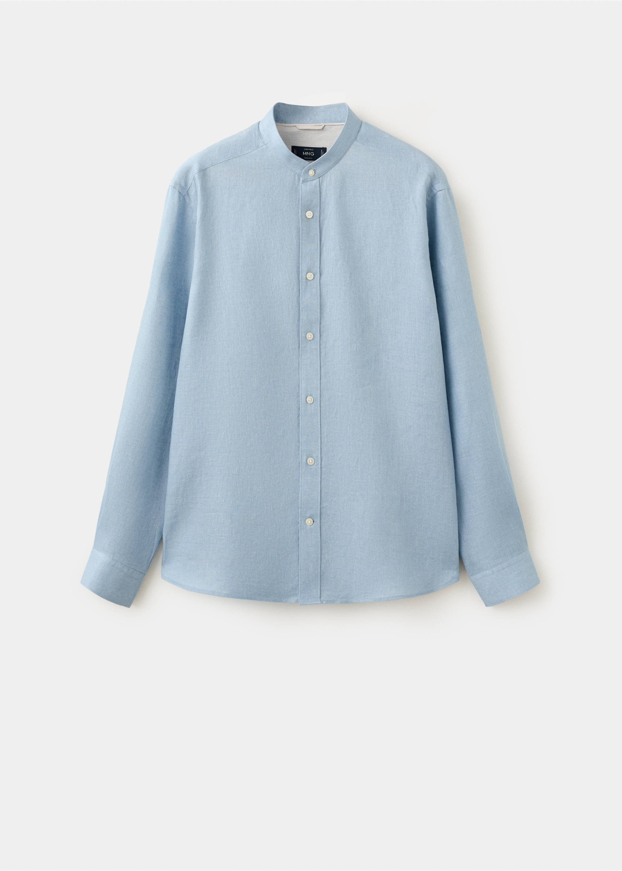 Chemise 100 % lin col mao - Article sans modèle, Bleu porcelaine. Ref: 37031400-00.