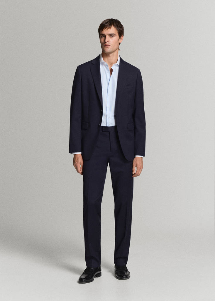 Slim fit 100% cotton striped formal shirt — Sky Blue