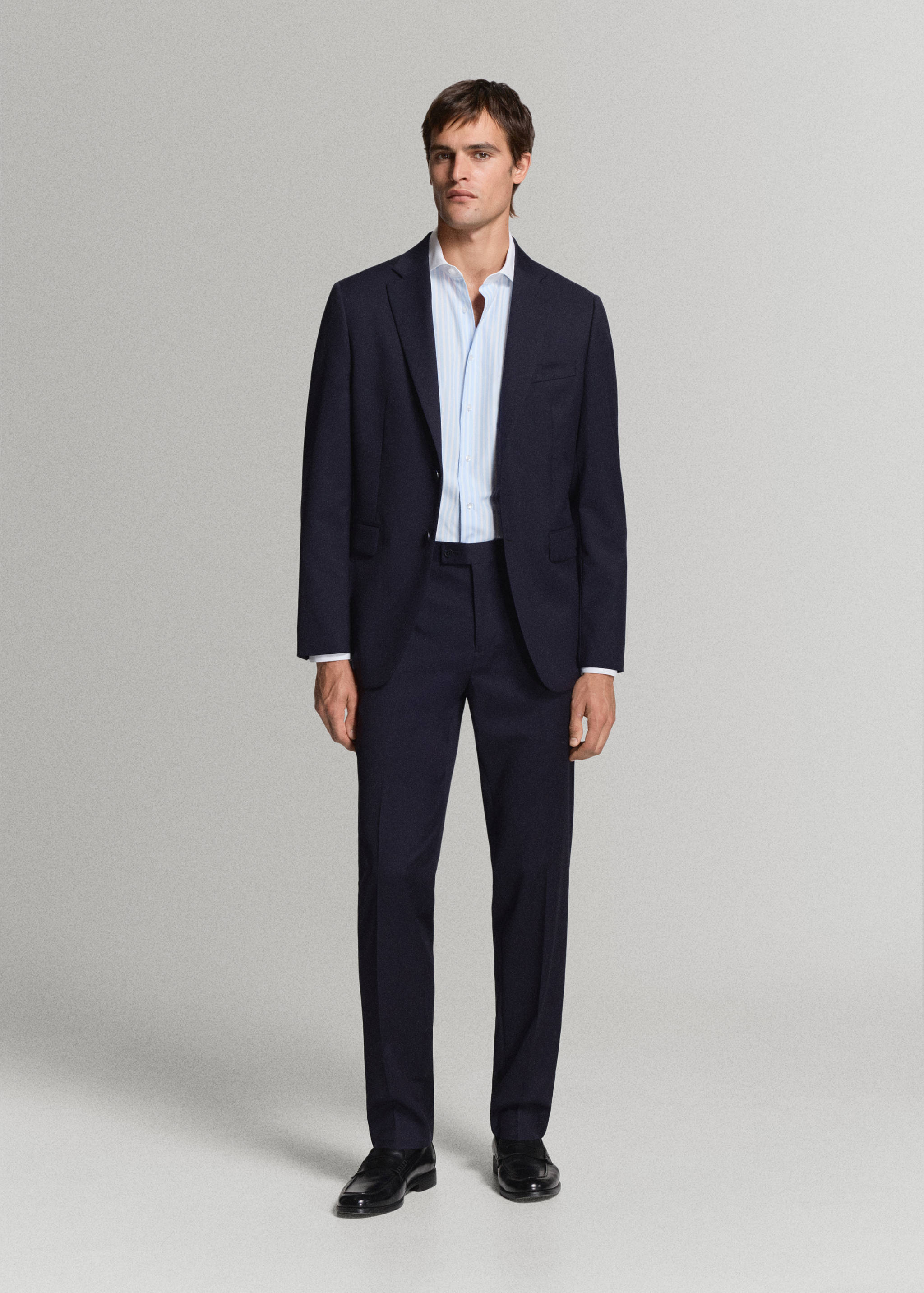Πουκάμισο κοστουμιού slim fit 100% βαμβάκι ριγέ - Γενικό πλάνο