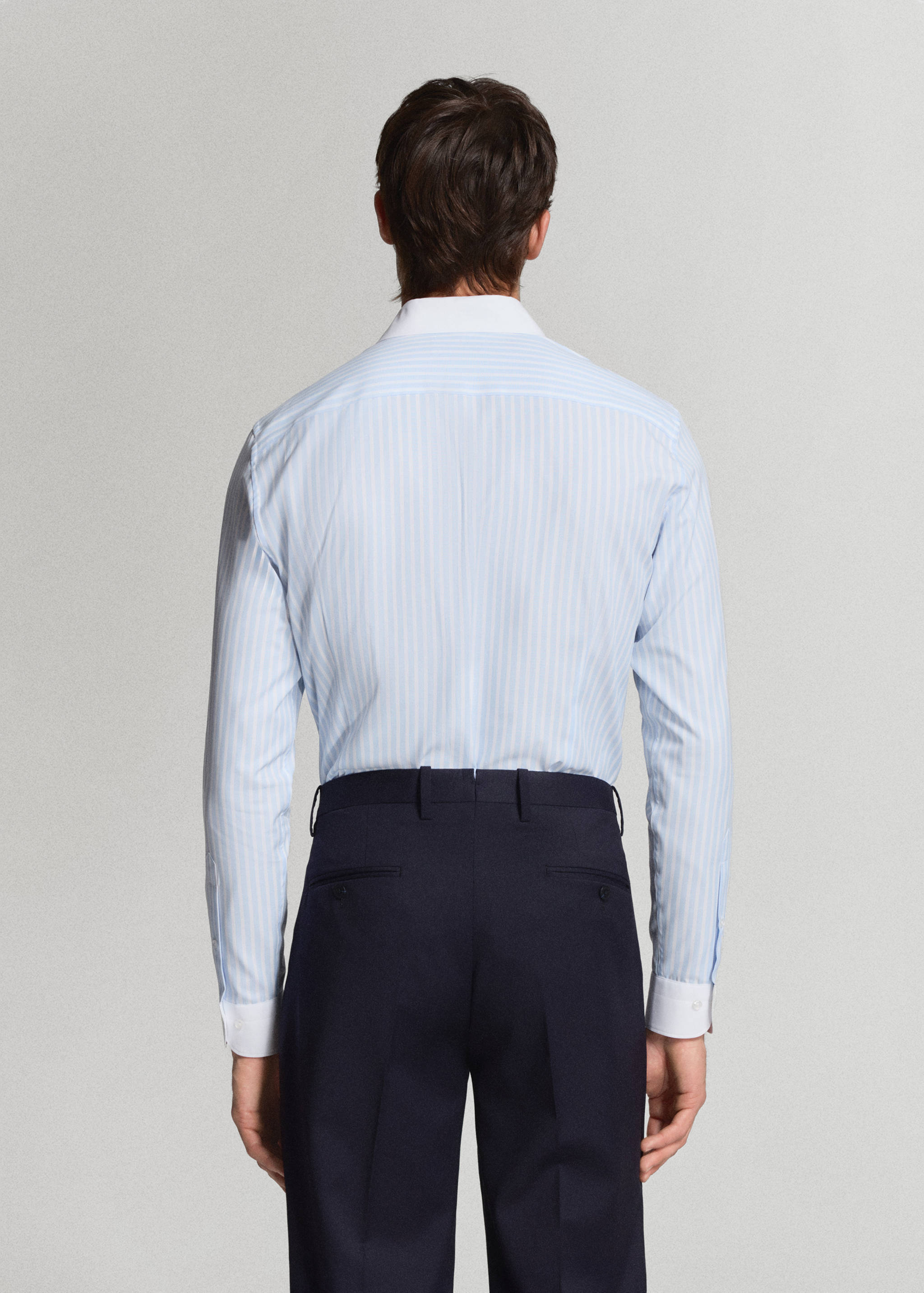Πουκάμισο κοστουμιού slim fit 100% βαμβάκι ριγέ - Πίσω όψη προϊόντος