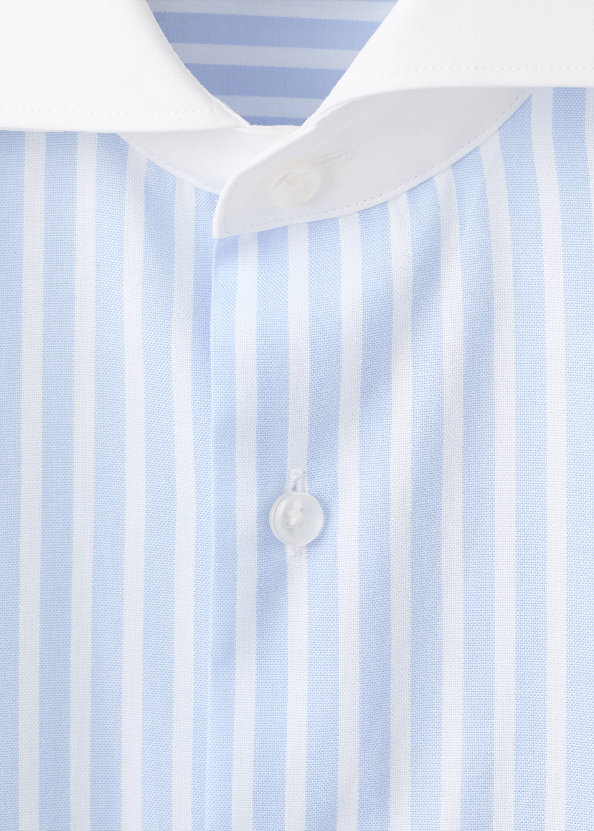 Chemise 100 % coton rayures - Détail de l'article 8, Bleu ciel. Ref: 37031401-00.