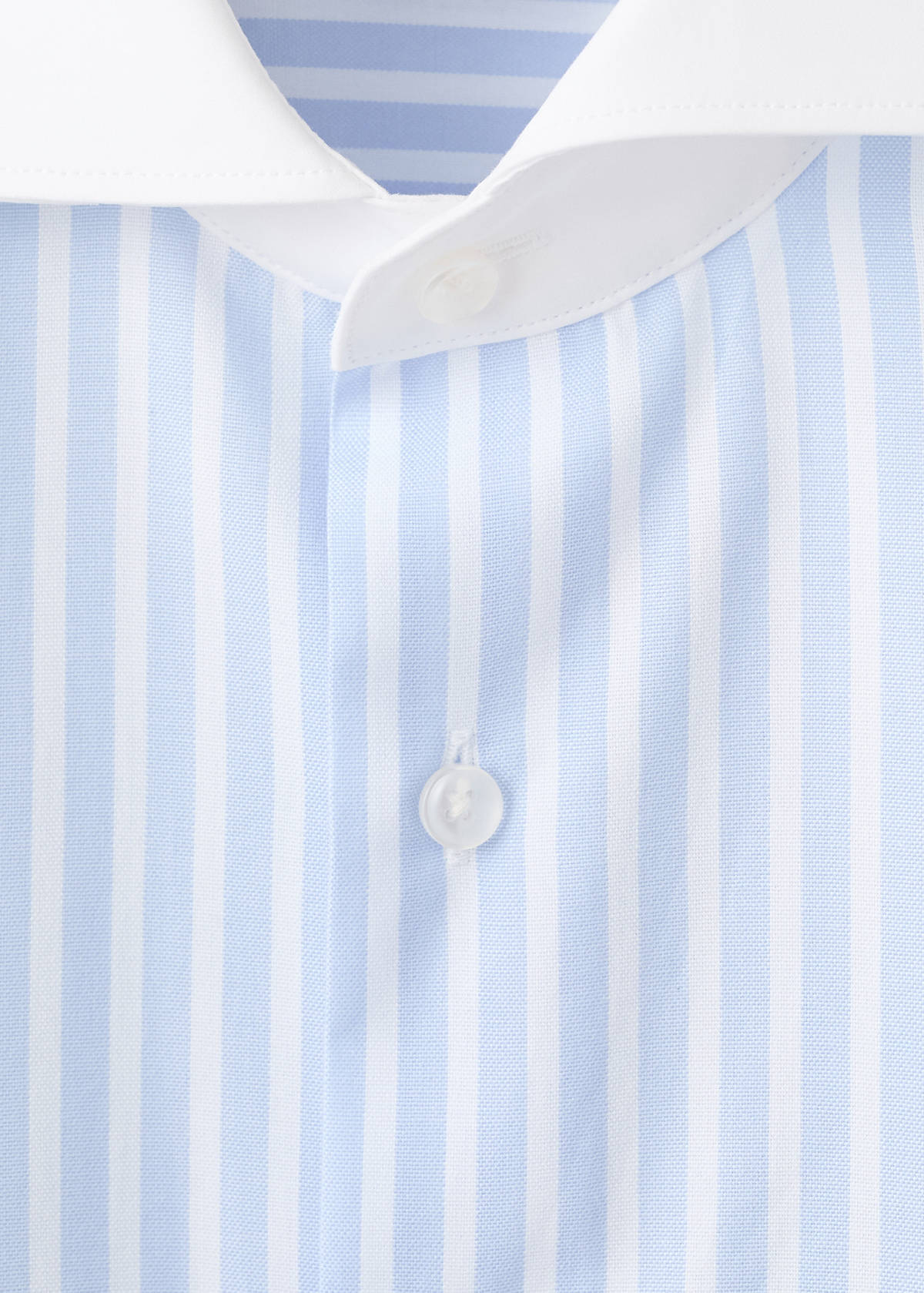 Slim fit 100% cotton striped formal shirt — Sky Blue