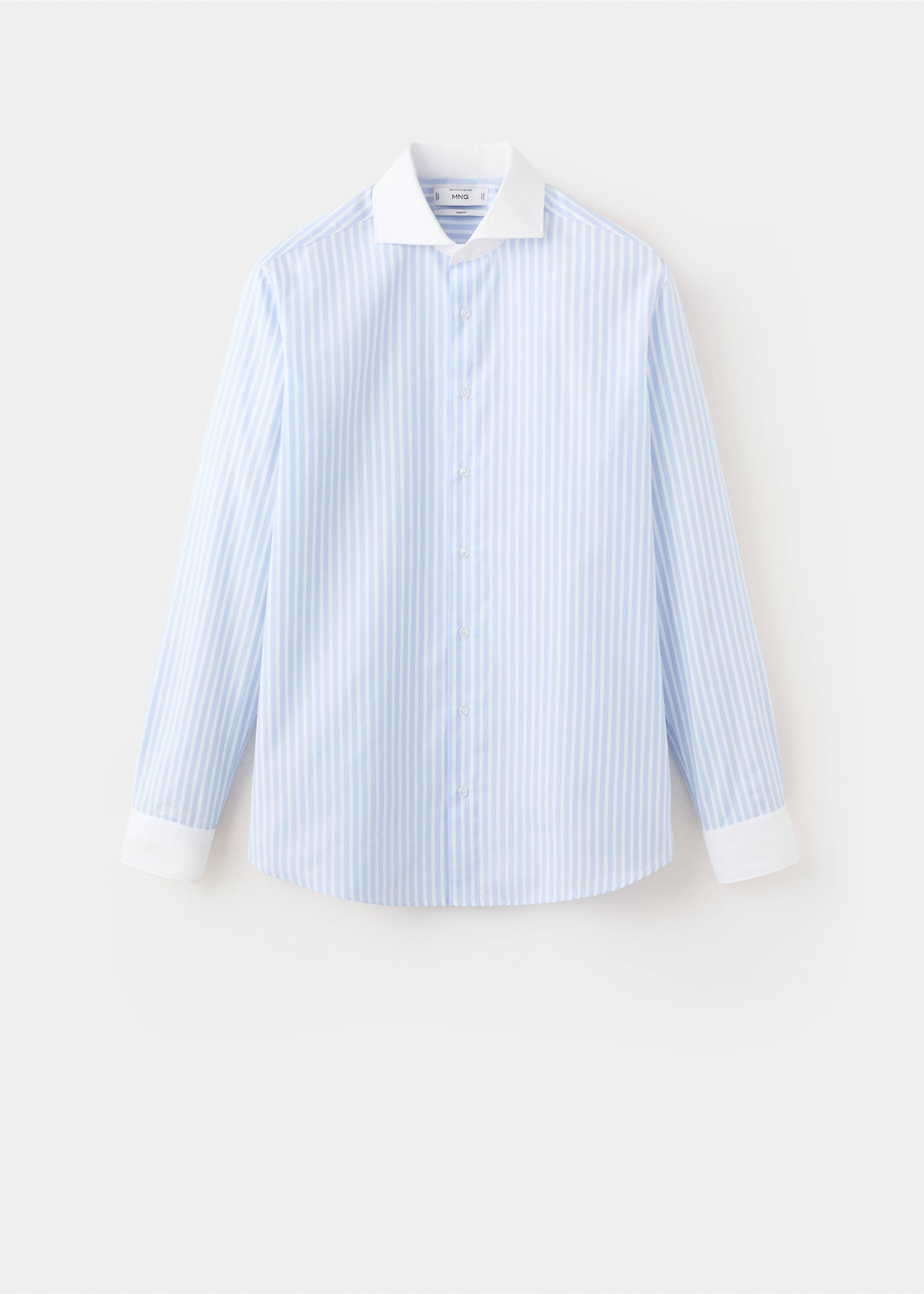 Chemise 100 % coton rayures - Article sans modèle, Bleu ciel. Ref: 37031401-00.