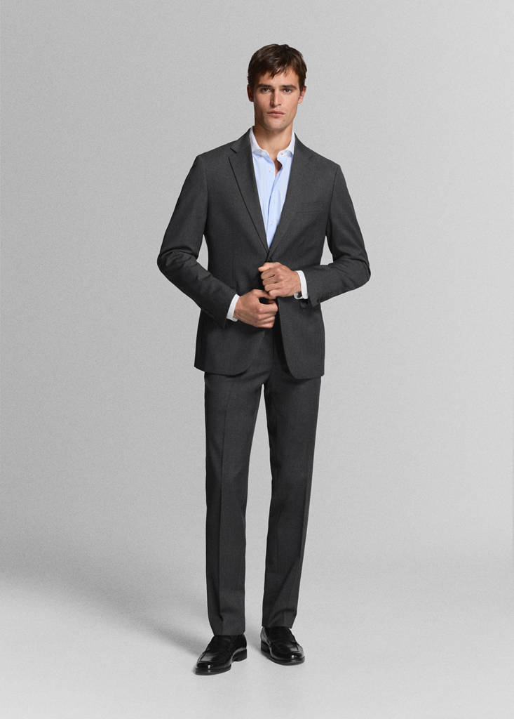 Slim fit 100% cotton striped formal shirt — Blue