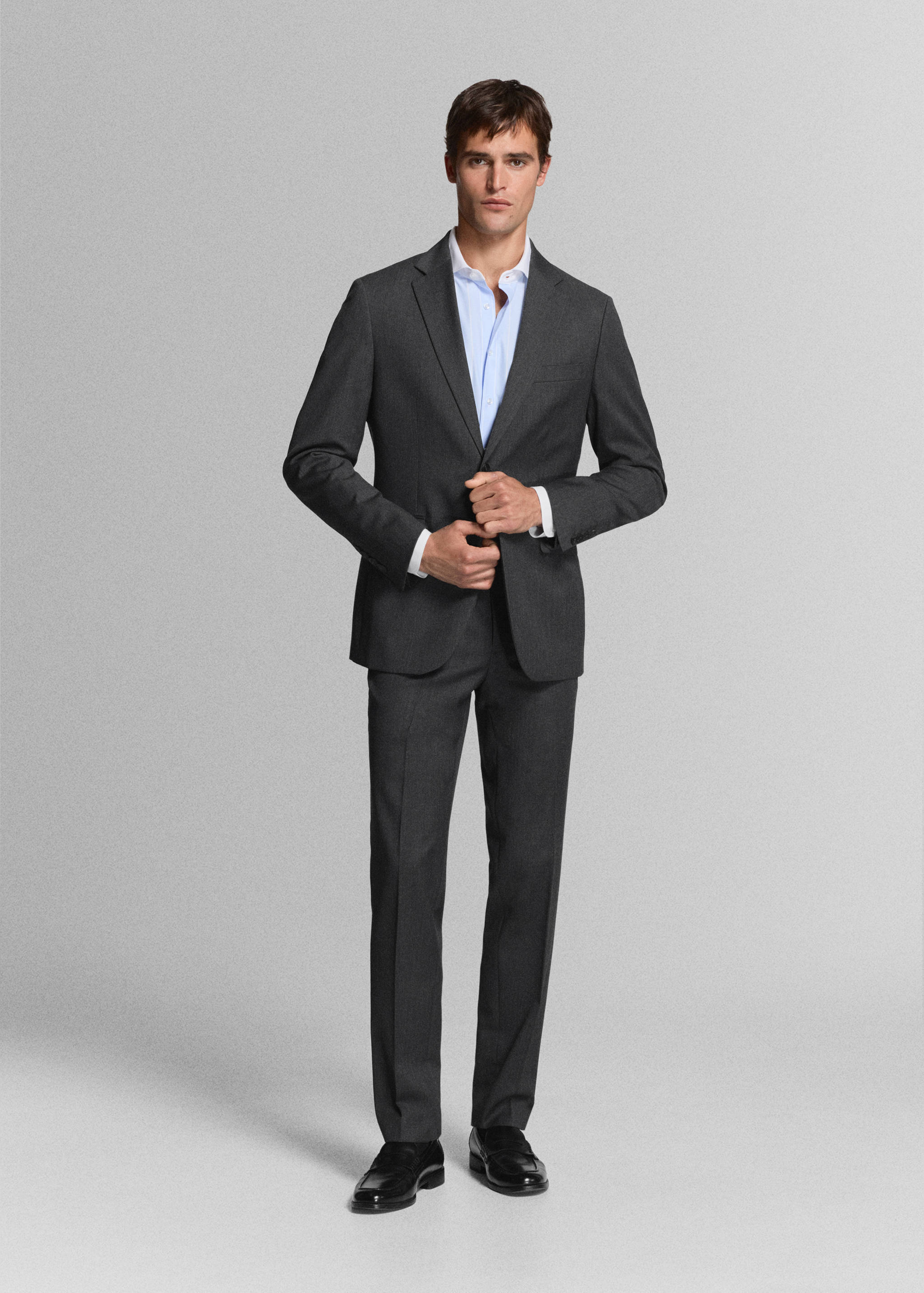 Slim fit 100% cotton striped formal shirt - General plane