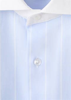 Slim fit 100% cotton striped formal shirt — Blue 7