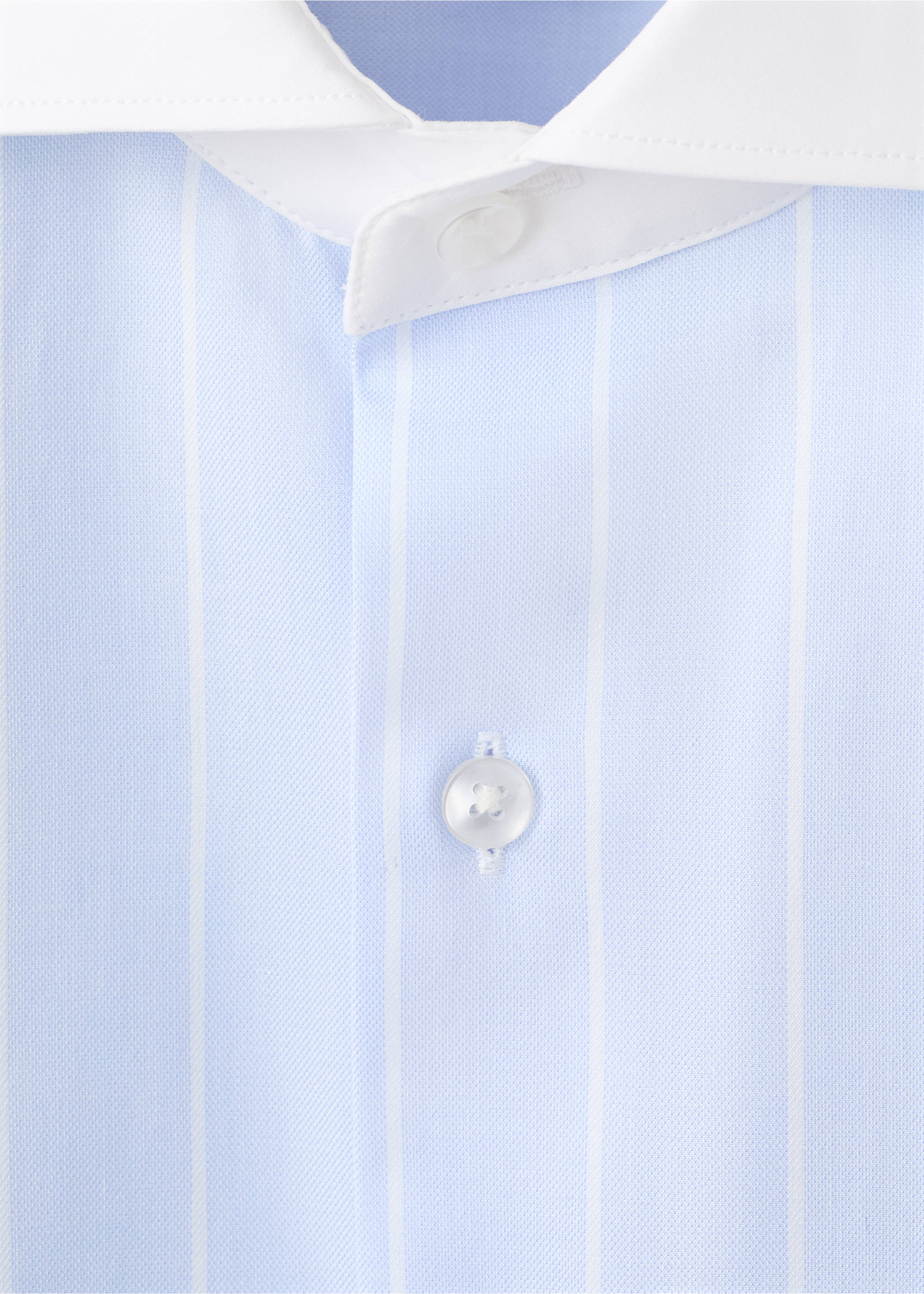 Chemise 100 % coton rayures - Détail de l'article 8, Bleu. Ref: 37031402-00.