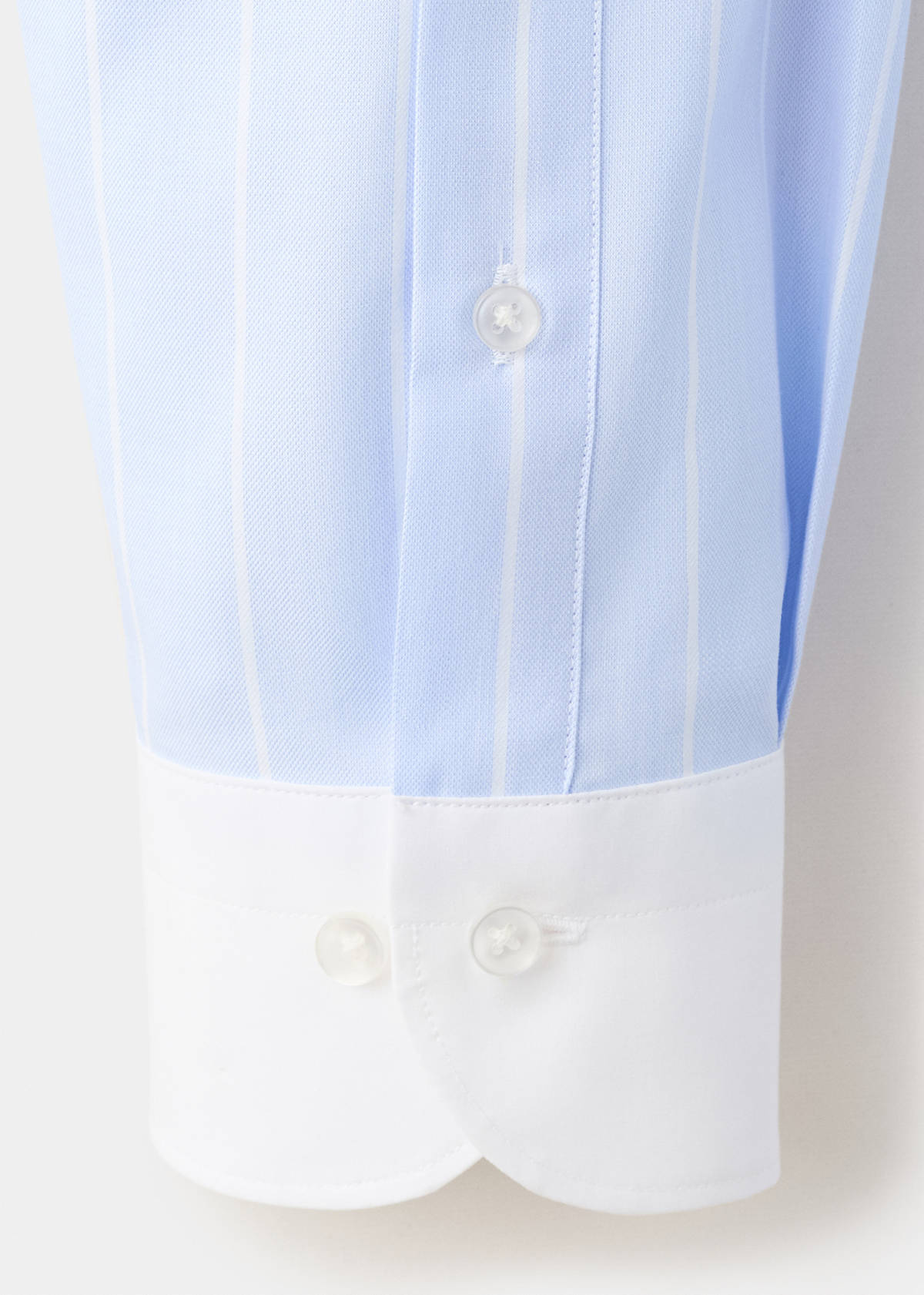 Slim fit 100% cotton striped formal shirt — Blue