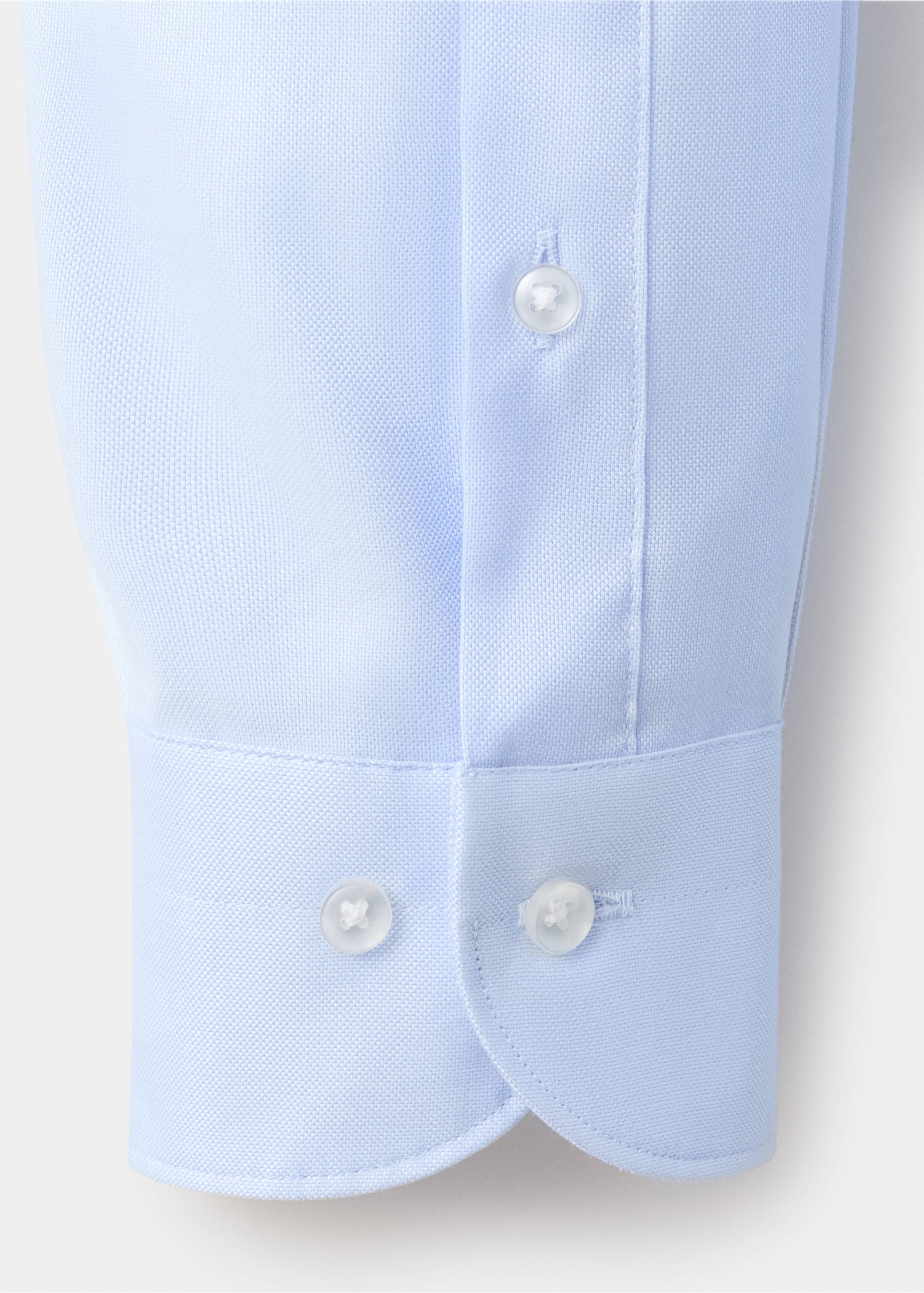 Slim-fit 100% cotton dress shirt with structure - Details of the article 0, Sky Blue. Ref: 37031405-00.