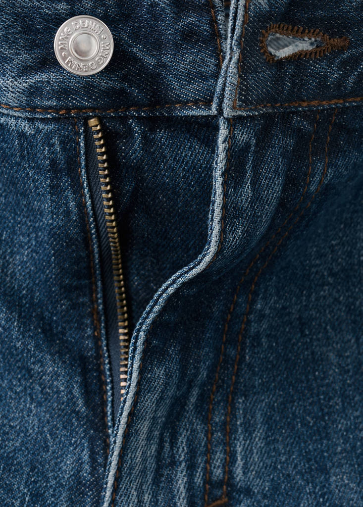 Straight-fit denim bermuda shorts — Dark Blue
