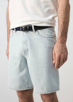Straight-fit denim bermuda shorts — Bleach Blue 4