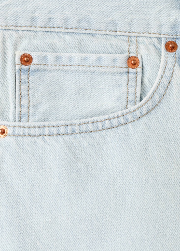 Straight-fit denim bermuda shorts — Bleach Blue