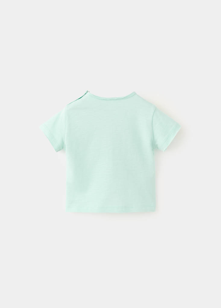 Printed cotton-blend t-shirt — Aqua Green