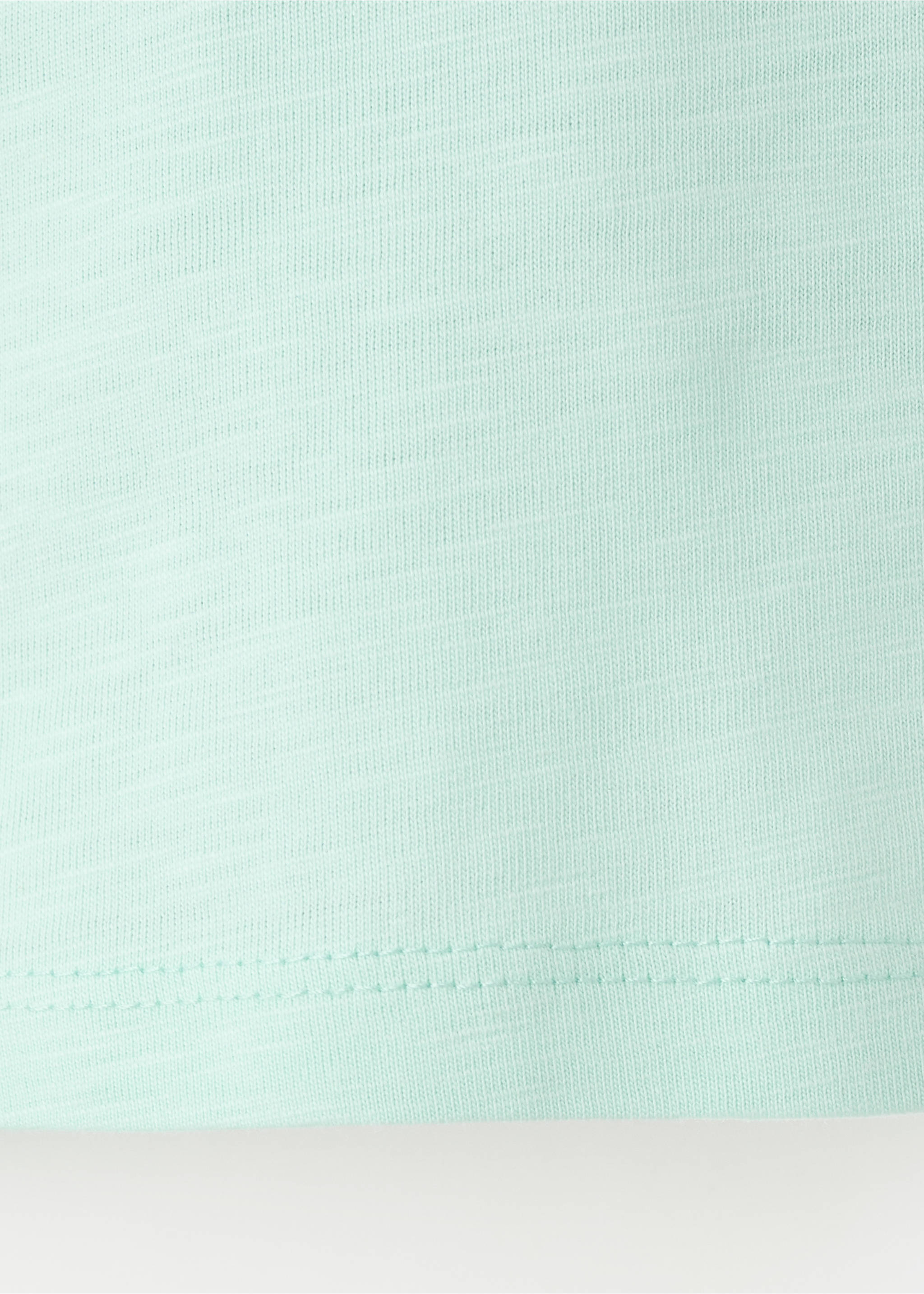 Printed cotton-blend t-shirt - Details of the article 0, Aqua Green. Ref: 37031408-00.