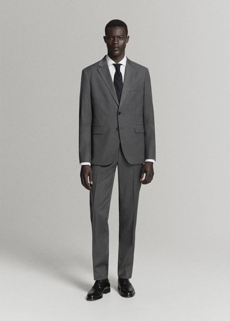 Milan slim-fit suit trousers — Grey