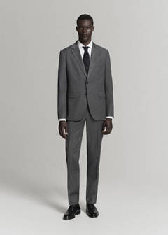 Milan slim fit suit trousers — Grey 2