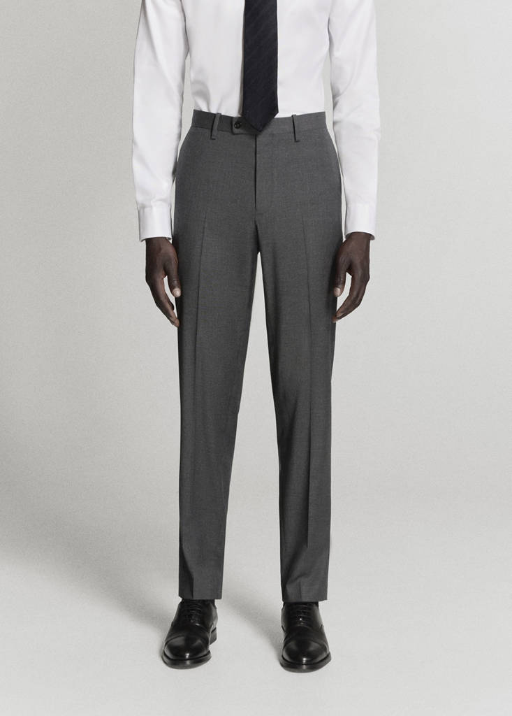 Milan slim-fit suit trousers — Grey