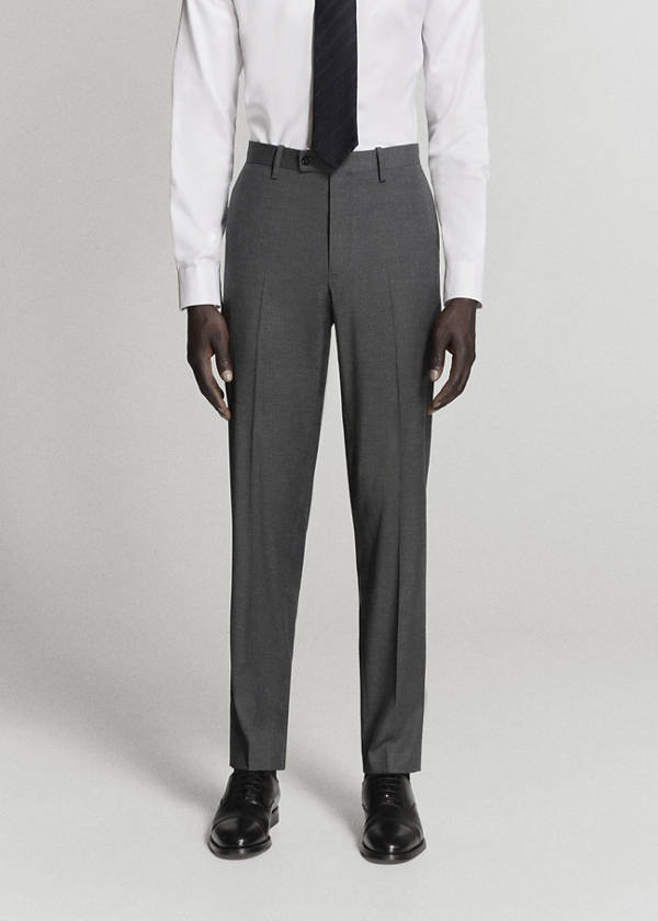 Milan slim fit suit trousers — Grey