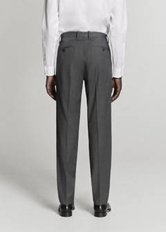 Milan slim fit suit trousers — Grey 3