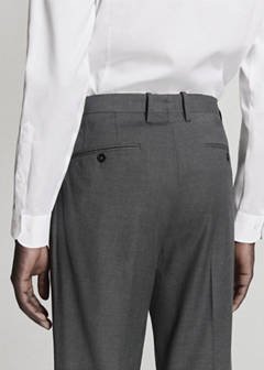 Milan slim fit suit trousers — Grey 6