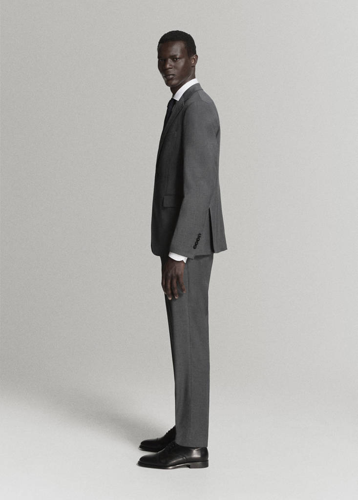 Milan slim-fit suit trousers — Grey