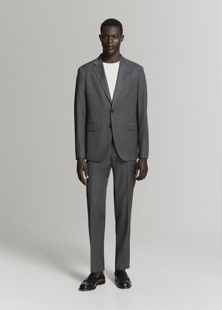 Milan slim-fit suit trousers — Grey