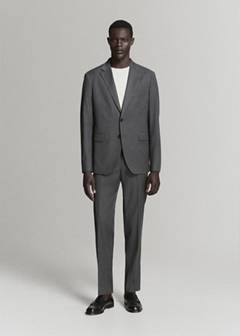 Milan slim fit suit trousers — Grey 11
