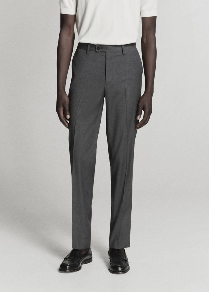 Milan slim-fit suit trousers — Grey