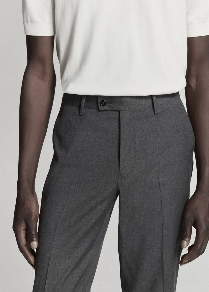 Milan slim-fit suit trousers — Grey