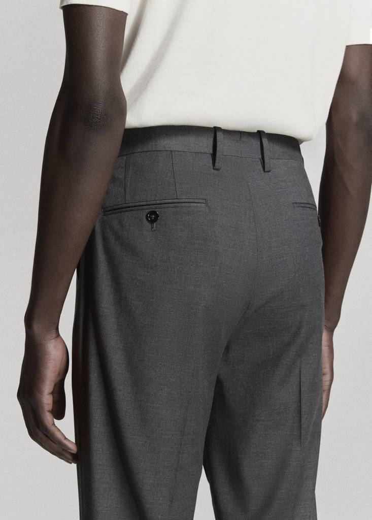 Milan slim-fit suit trousers — Grey