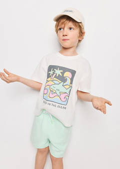 Cotton shorts with drawstring — Aqua Green 2