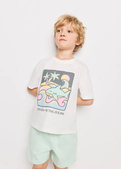 Cotton shorts with drawstring — Aqua Green 1