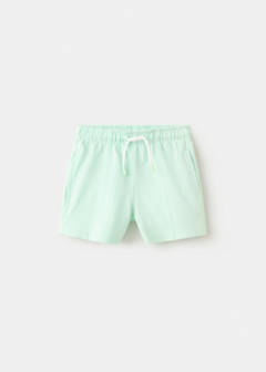 Cotton shorts with drawstring — Aqua Green 3