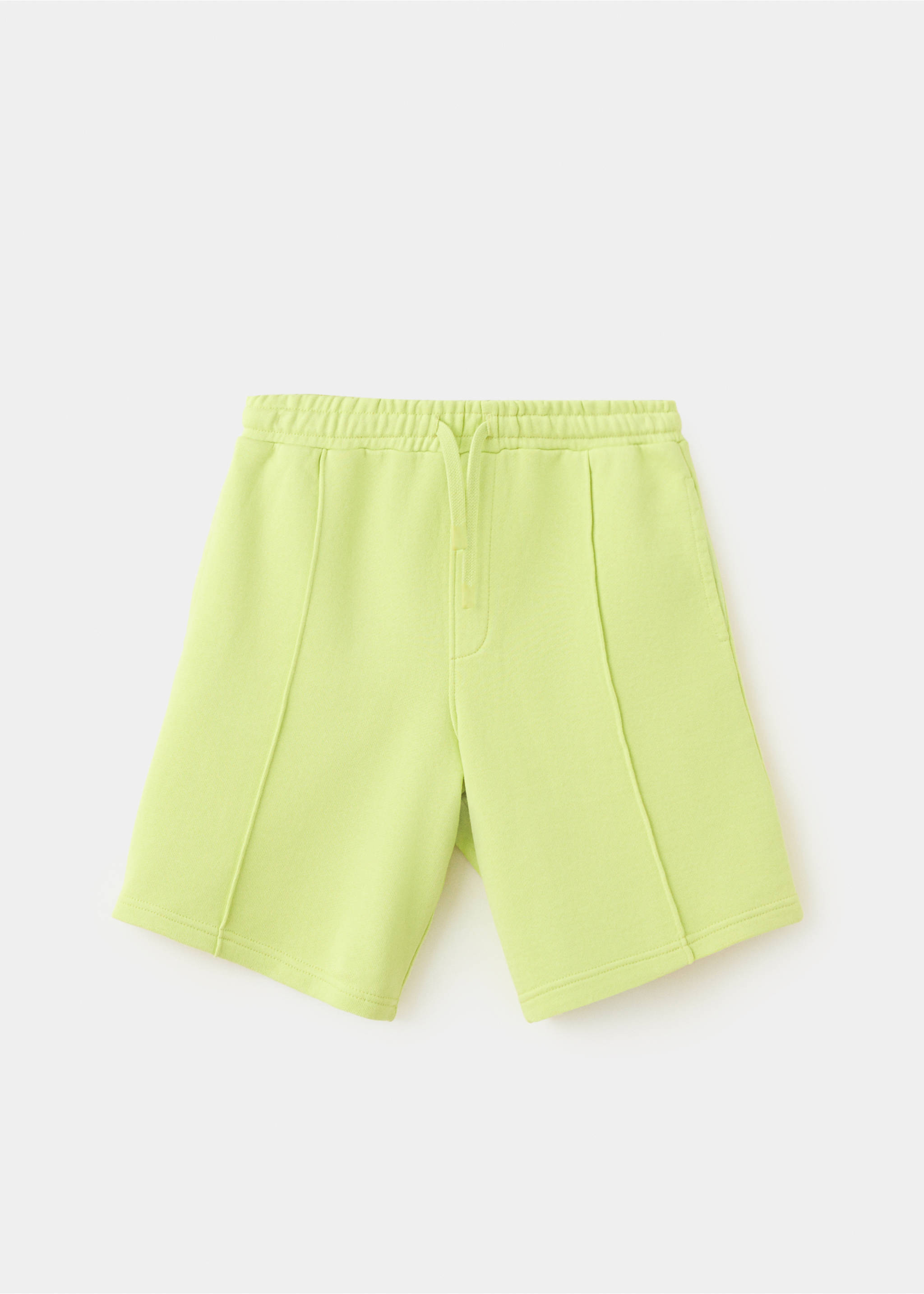 Relaxed-fit cotton shorts - Article without model, Lime. Ref: 37031411-00.