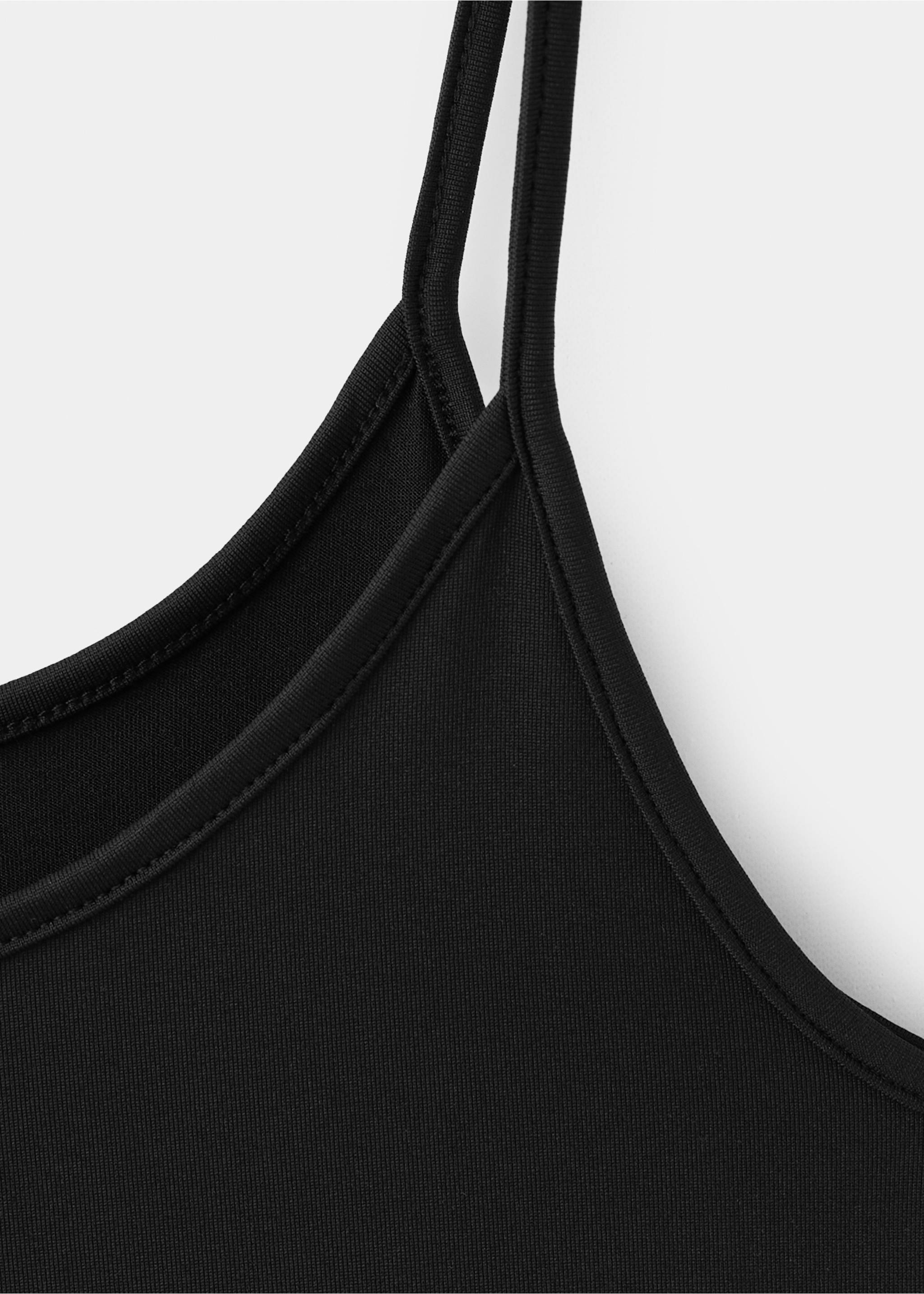 Fitted top with thin straps - Details of the article 0, Black. Ref: 37031413-00.