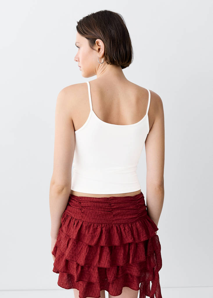 Fitted top with thin straps — Off White