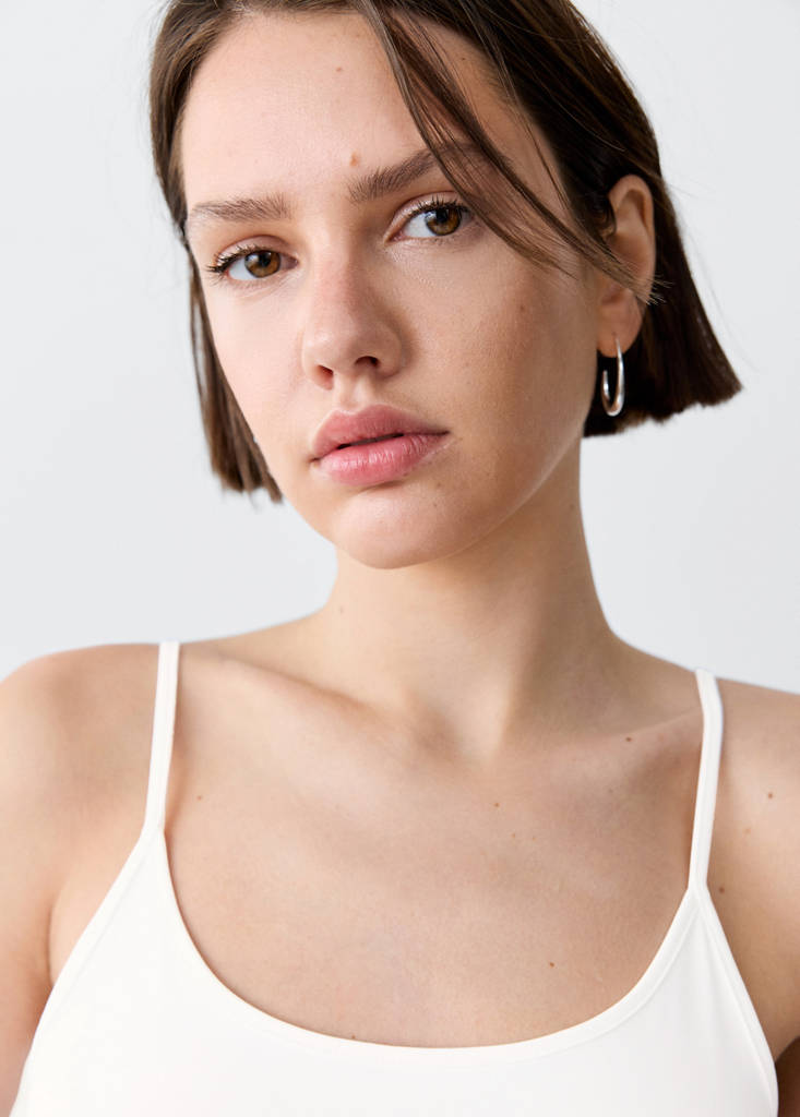 Fitted top with thin straps — Off White